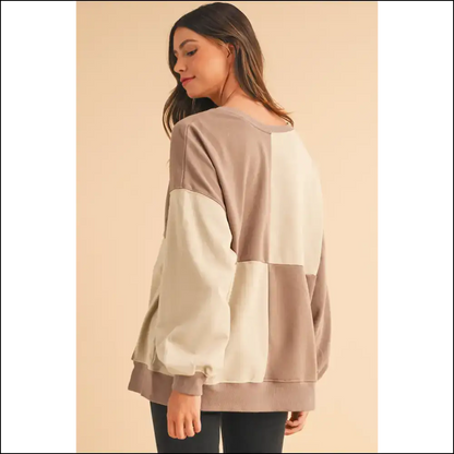 Parchment Colorblock Henley: so Comfy Youll Ghost your Other Sweaters 👻 - Sweatshirts & Hoodies on Sale Worldwide Shipping