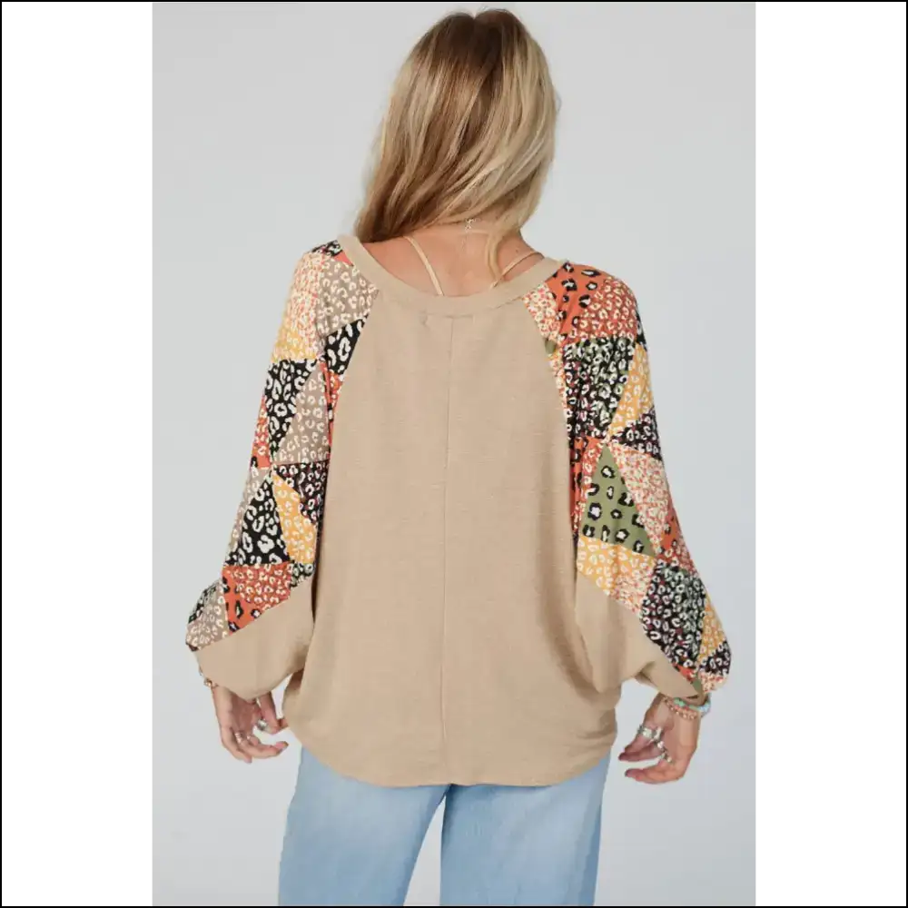 Parchment Leopard Patchwork Top: your New Bff (Cute!) 🐆 Needful Things - Blouses on Sale Worldwide Shipping
