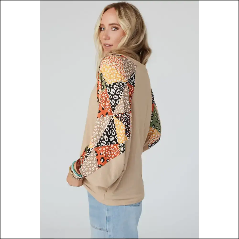 Parchment Leopard Patchwork Top: your New Bff (Cute!) 🐆 Needful Things - Blouses on Sale Worldwide Shipping