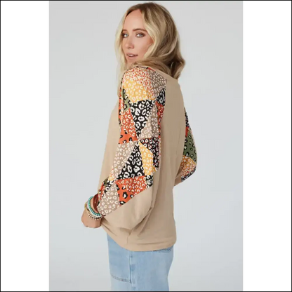 Parchment Leopard Patchwork Top: your New Bff (Cute!) 🐆 Needful Things - Blouses on Sale Worldwide Shipping