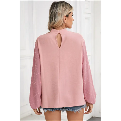 Parchment Swiss Dot: Blouse so Cute It’s Illegal 😜 - Blouses on Sale Worldwide Shipping