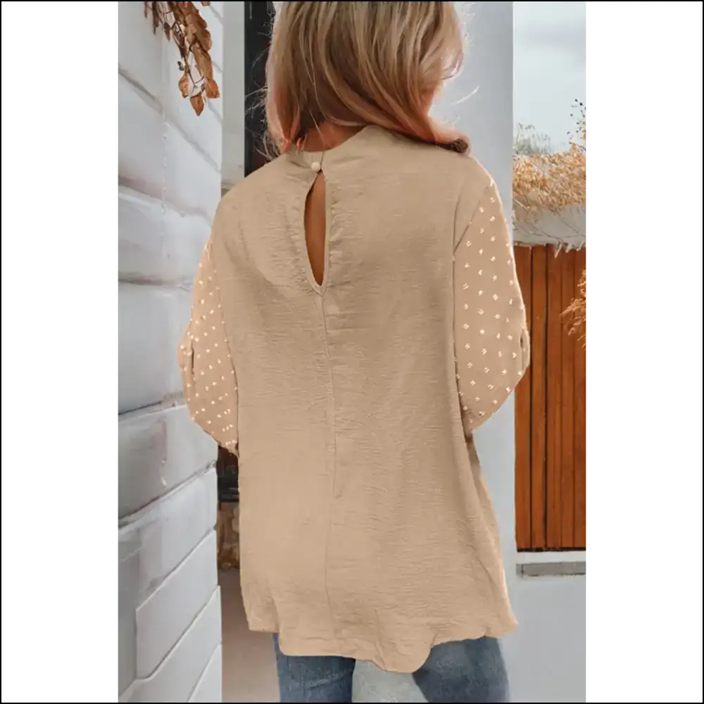 Parchment Swiss Dot: Blouse so Cute It’s Illegal 😜 - Blouses on Sale Worldwide Shipping