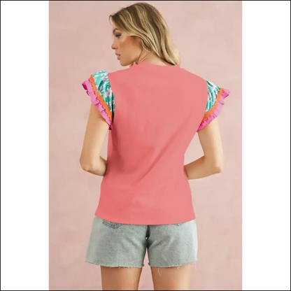 Peach Blossom Floral Sleeve Textured Blouse: Instant Upgrade! 🍑🌸 - White / s - Blouses on Sale Worldwide Shipping