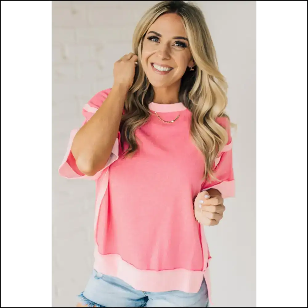 Peach Blossom Tee: Raw Seam High Low Fabulous! 🍑 Needful Things - t Shirts on Sale Worldwide Shipping