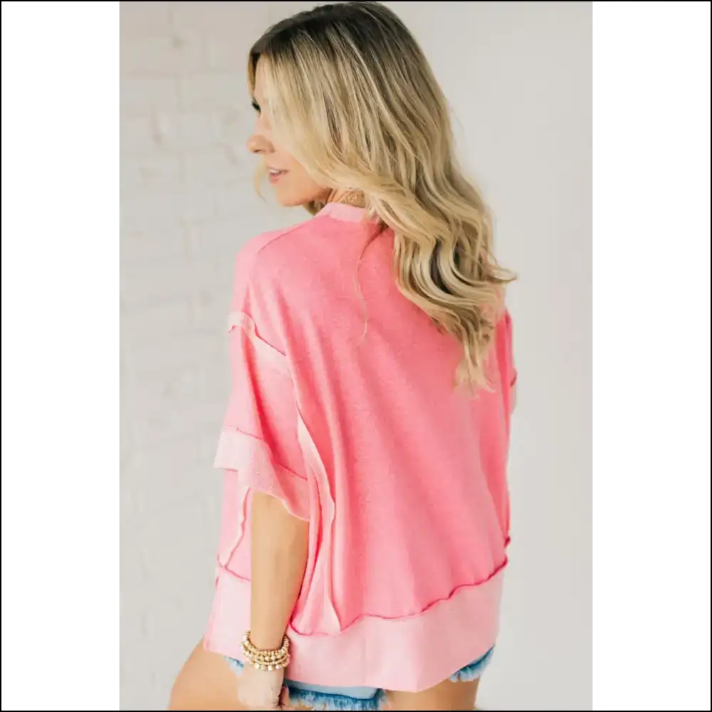 Peach Blossom Tee: Raw Seam High Low Fabulous! 🍑 Needful Things - t Shirts on Sale Worldwide Shipping