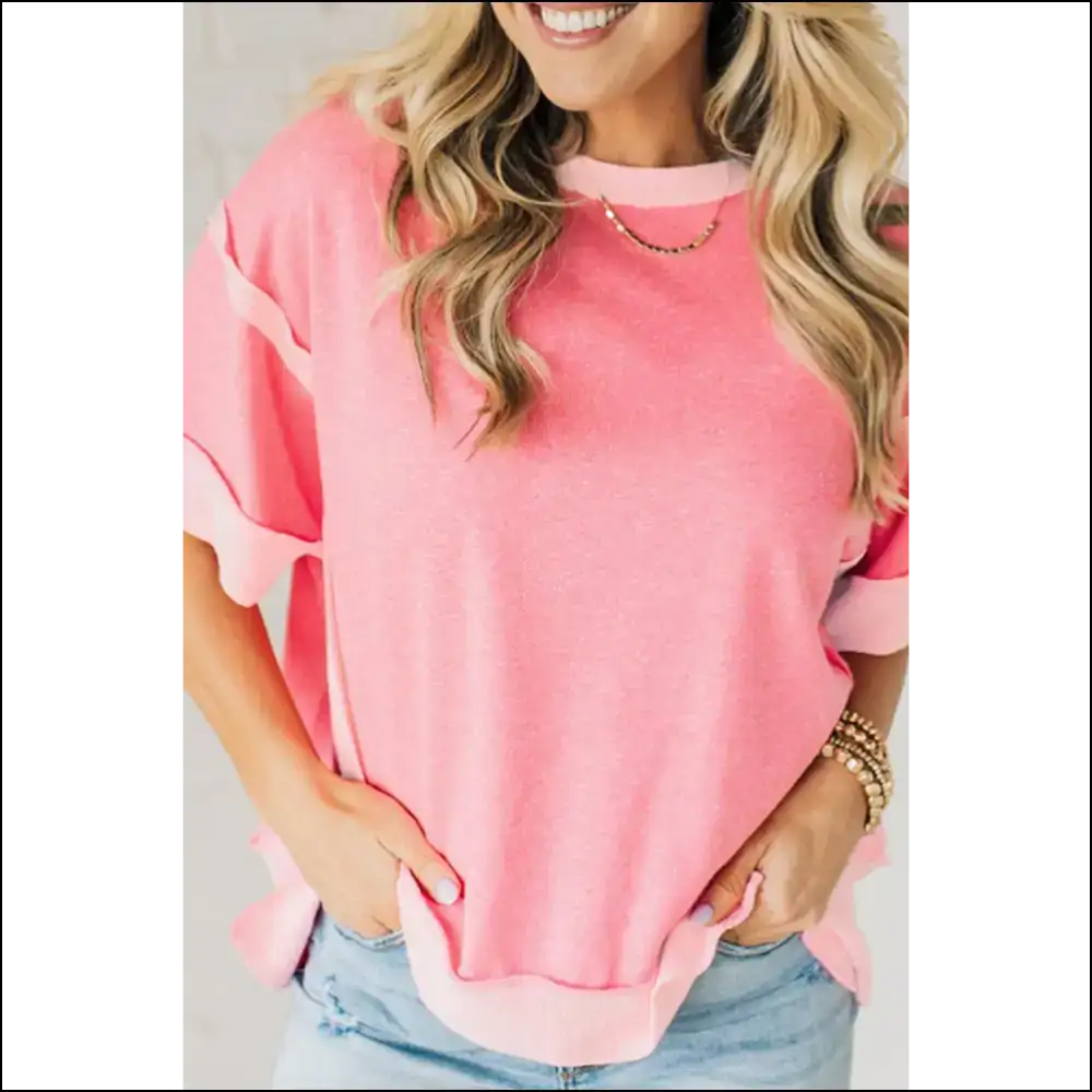 Peach Blossom Tee: Raw Seam High Low Fabulous! 🍑 Needful Things - s - t Shirts on Sale Worldwide Shipping
