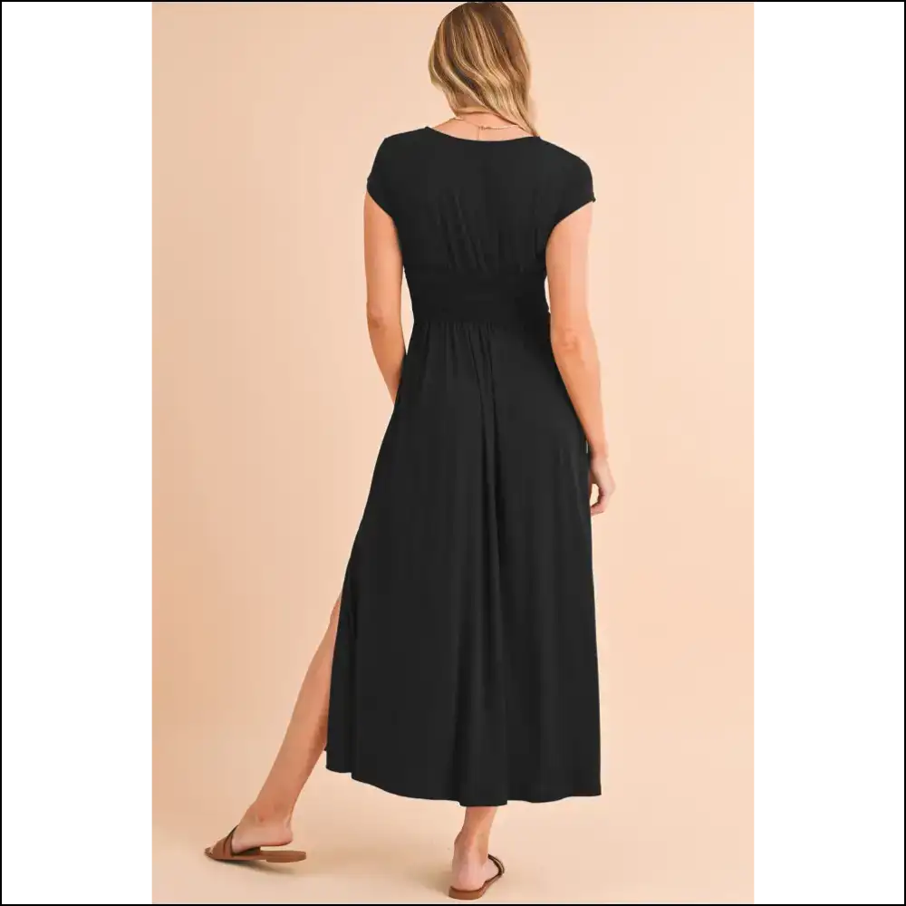 Peacock Blue Deep v Midi Dress: Dress to Impress (or at Least Slightly Amuse) 👗 Needful Things - Dresses on Sale Worldwide Shipping