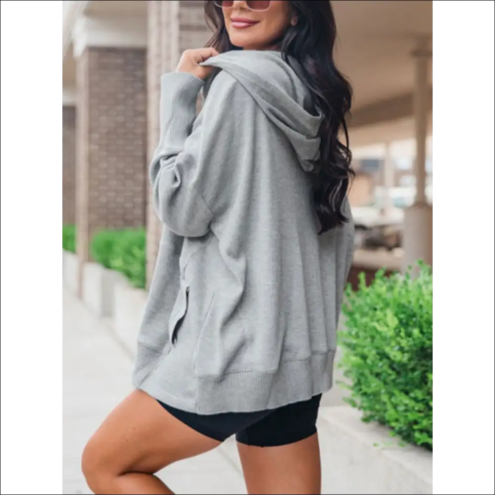 Chic Perfee Half Snap Long Sleeve Hoodie - Hoodies Sweatshirts & on Sale Worldwide Shipping