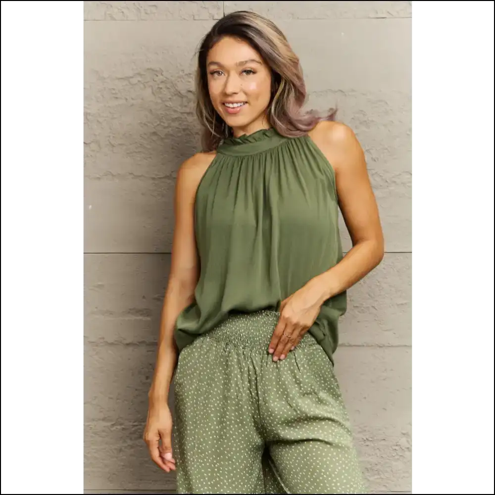 Perfee Mock Neck Tank: Look Fab Feel Like a Fashionista ?️✨ - Tank Tops on Sale Worldwide Shipping