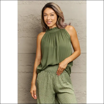 Perfee Mock Neck Tank: Look Fab Feel Like a Fashionista ?️✨ - Tank Tops on Sale Worldwide Shipping