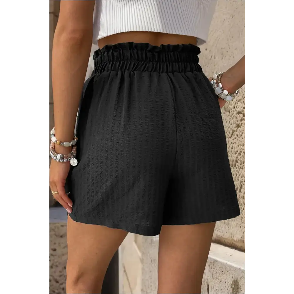 Perfee Pocketed Double Buckle High Waist Shorts - on Sale Worldwide Shipping