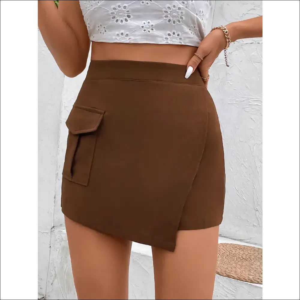 Perfee Pocketed High Waist Shorts - on Sale Worldwide Shipping