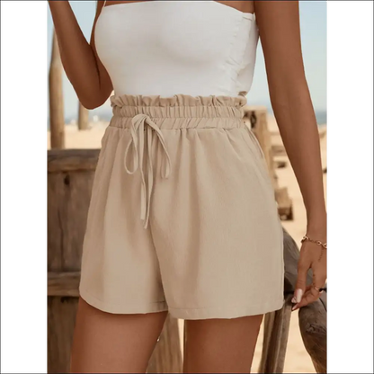 Perfee Tied Elastic Waist Shorts – Chic Comfort with Pockets! - on Sale Worldwide Shipping