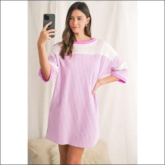 Phalaenopsis Striped Mini Dress: Cake-friendly Fashion! 🍰 Needful Things - s - Short Dresses on Sale Worldwide Shipping