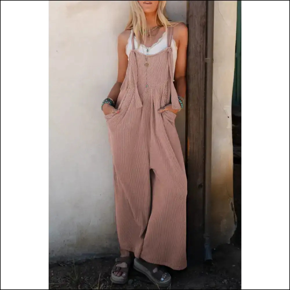 Philippine Gray Wide Leg Jumpsuit: Effortless! Needful Things 😉 - Dusty Pink / s - Jumpsuits & Rompers on Sale Worldwide Shipping