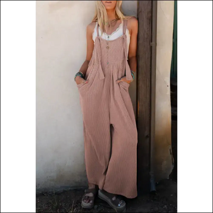 Philippine Gray Wide Leg Jumpsuit: Effortless! Needful Things 😉 - Dusty Pink / s - Jumpsuits & Rompers on Sale Worldwide Shipping