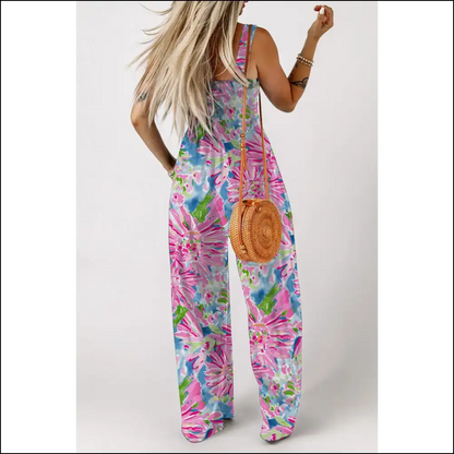 Pink Abstract Floral Smocked Jumpsuit: Bloom where You’re Planted (and Comfy)! 🌸 Needful Things - Jumpsuits & Rompers on Sale Worldwide