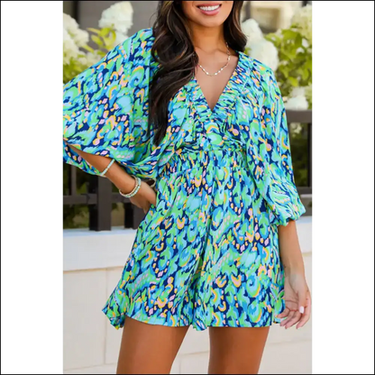 Pink Abstract Print Romper: Instant Awesome just Add You! Needful Things 😉 - Green / s - Rompers Jumpsuits & on Sale Worldwide Shipping