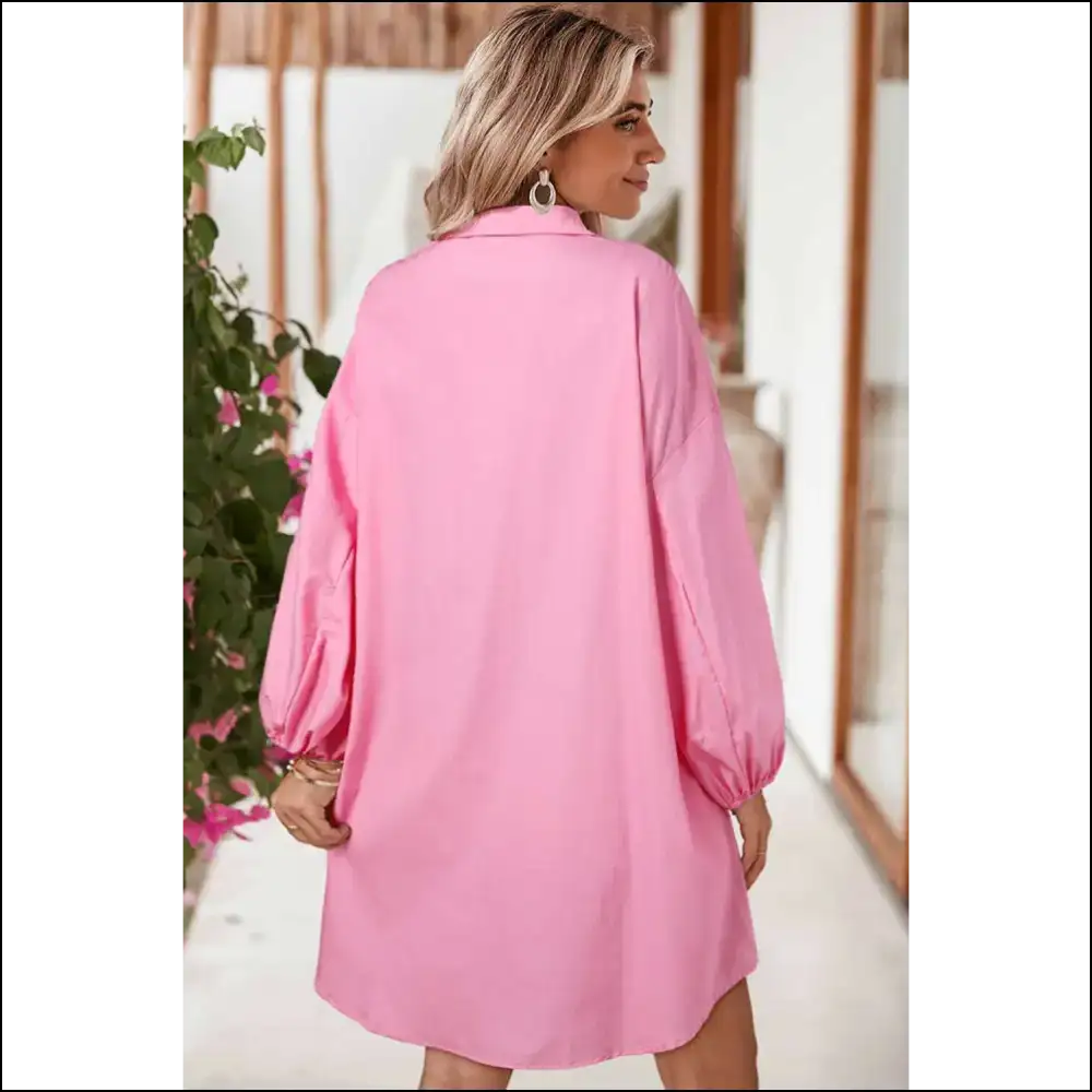 Pink Bishop Sleeve Dress: so Comfy It’s Practically Naked 😜 - Short Dresses on Sale Worldwide Shipping
