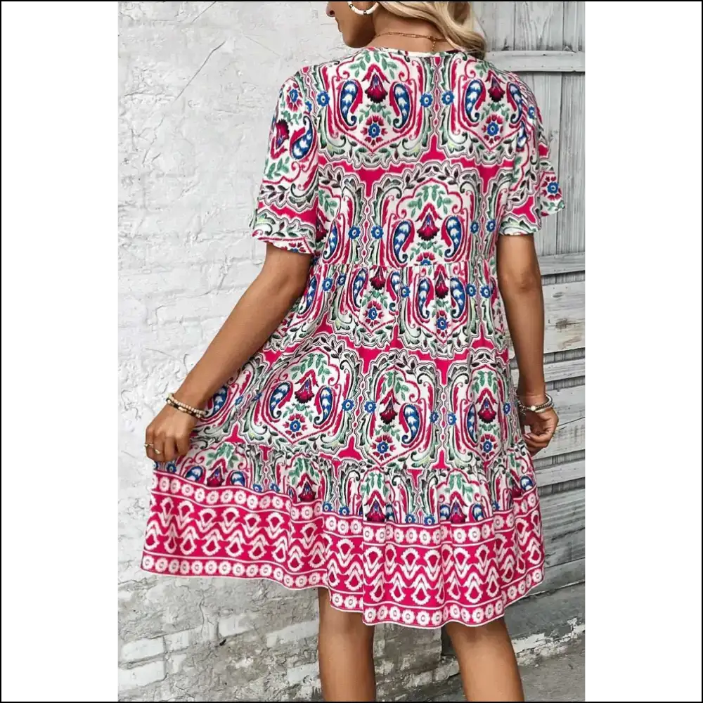 Pink Bohemian Tie Dress: Unleash your Inner Hot Mess Goddess! Needful Things 💀 - Short Dresses on Sale Worldwide Shipping