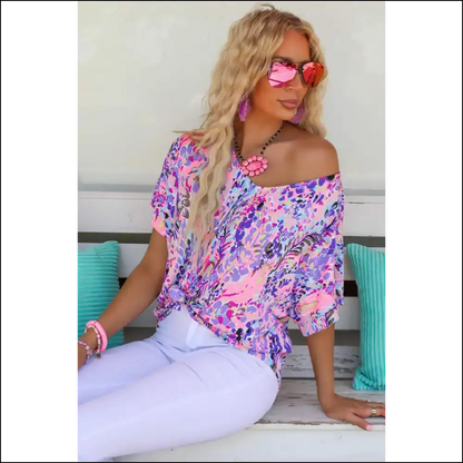 Pink Boho Abstract Floral Tee: for when Youre Feeling Fancy 🌸 Needful Things - t Shirts on Sale Worldwide Shipping