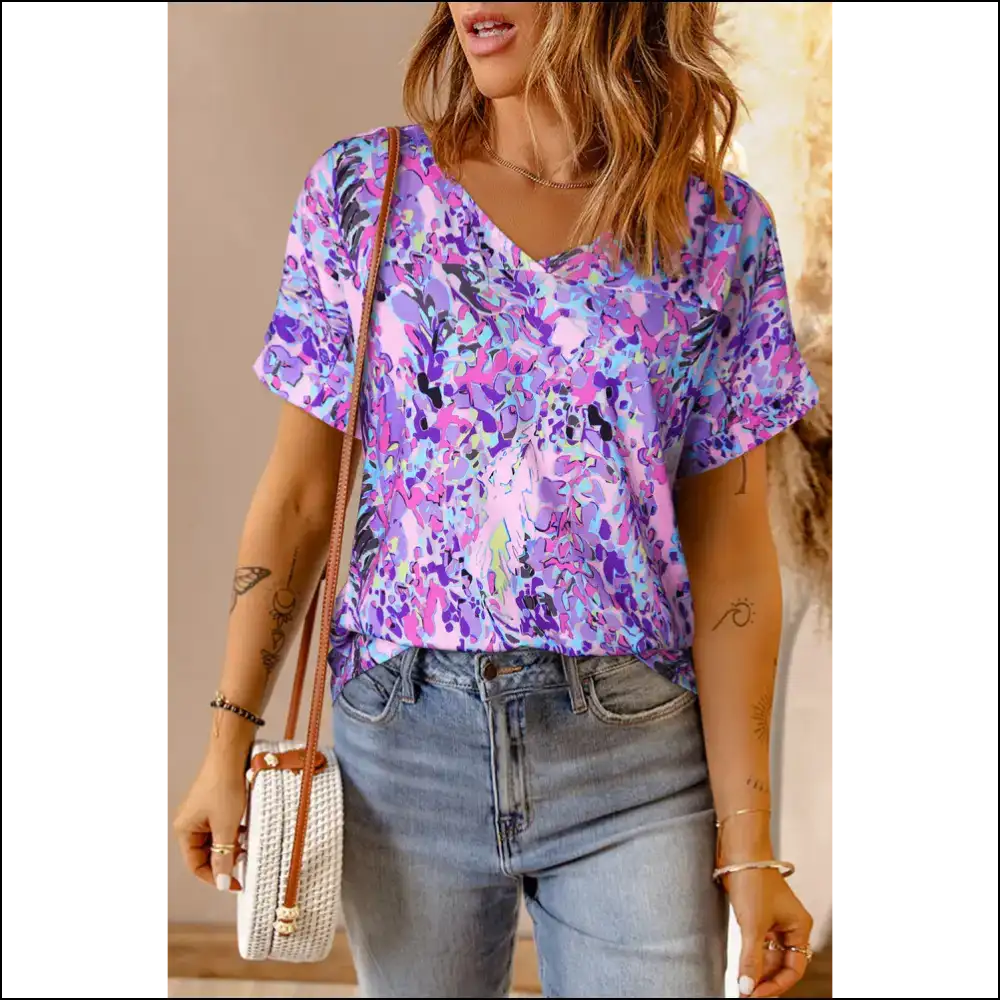 Pink Boho Abstract Floral Tee: for when Youre Feeling Fancy 🌸 Needful Things - t Shirts on Sale Worldwide Shipping