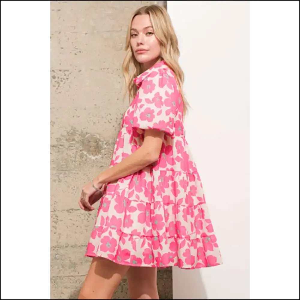 Pink Boho Floral Mini Dress: Dressed to Frill! 🌸 Needful Things - Short Dresses on Sale Worldwide Shipping