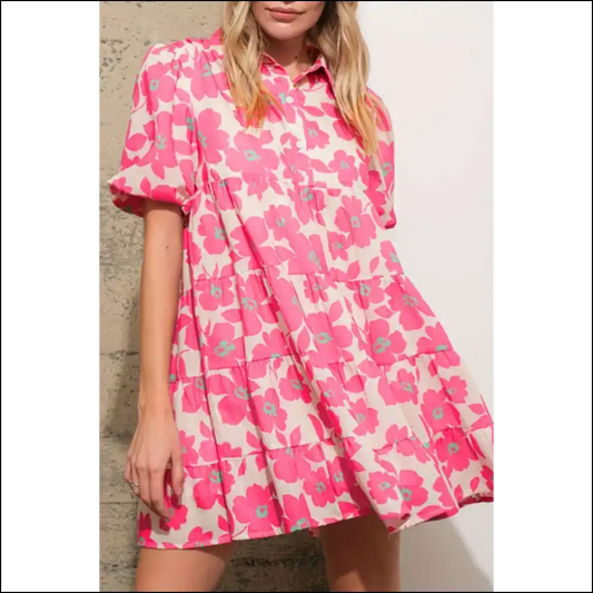 Pink Boho Floral Mini Dress: Dressed to Frill! 🌸 Needful Things - s - Short Dresses on Sale Worldwide Shipping
