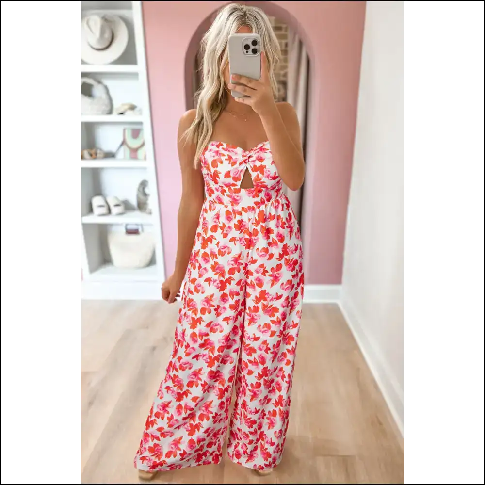 Pink Floral Jumpsuit: so Good It’s Twisted Bandeau! 🌸 Needful Things - Jumpsuits & Rompers on Sale Worldwide Shipping