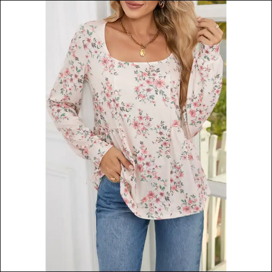 Pink Floral Pleated Blouse: so Chic It’s! Needful Things 🌸💀 - s - Blouses on Sale Worldwide Shipping
