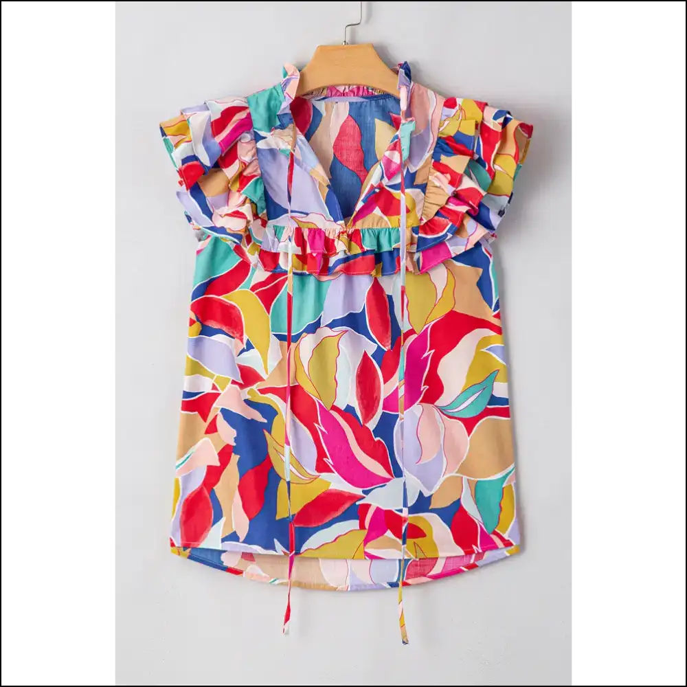 Pink Flutter Sleeve Blouse: Ruffles so Good They’re Almost Illegal 😈 - Blouses on Sale Worldwide Shipping
