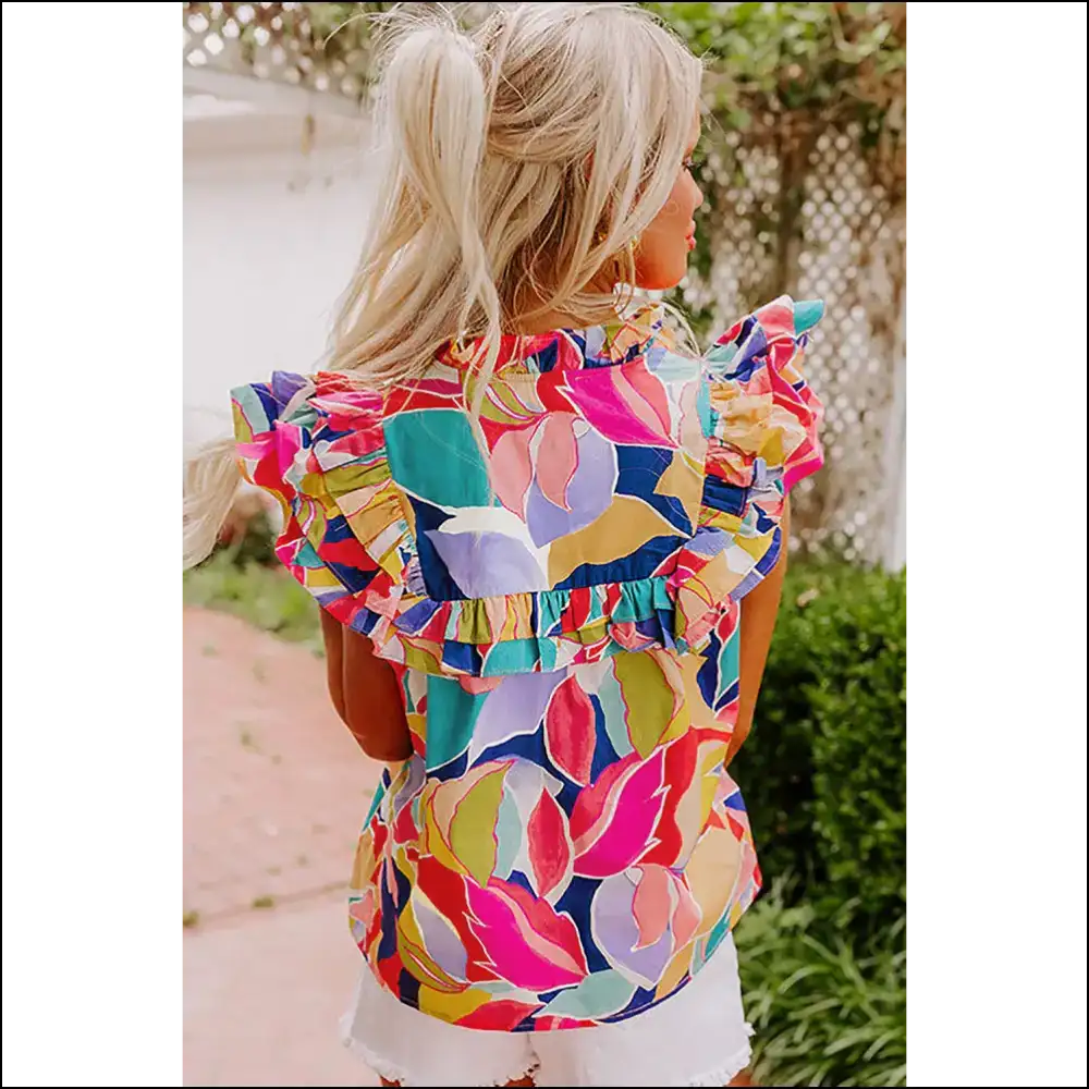 Pink Flutter Sleeve Blouse: Ruffles so Good They’re Almost Illegal 😈 - Blouses on Sale Worldwide Shipping