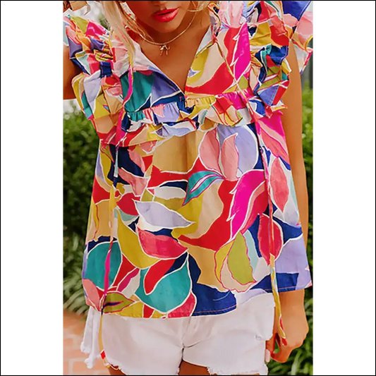 Pink Flutter Sleeve Blouse: Ruffles so Good They’re Almost Illegal 😈 - s - Blouses on Sale Worldwide Shipping