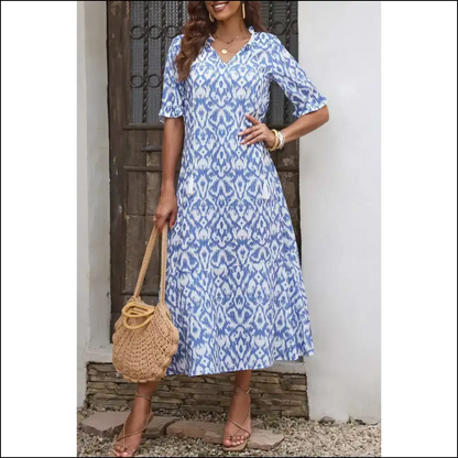Pink Geometric Print Maxi Dress: Dress Like you Own the Place 💅 - Dresses on Sale Worldwide Shipping