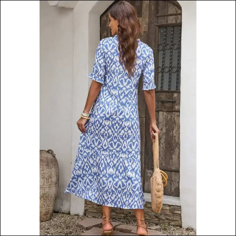 Pink Geometric Print Maxi Dress: Dress Like you Own the Place 💅 - Dresses on Sale Worldwide Shipping