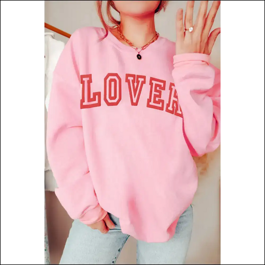 Pink Lover Drop Shoulder: so Comfy It’s Criminal 😈 Needful Things - s - Graphic Sweatshirts & Hoodies on Sale Worldwide Shipping