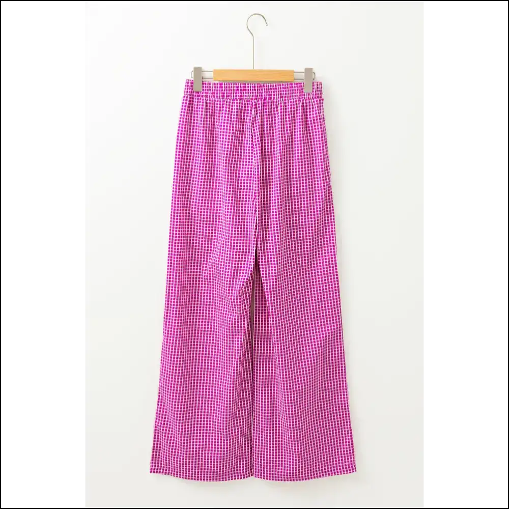 Pink Plaid Pants: Wide Leg & Ready to Party! 😜 Needful Things - Pants on Sale Worldwide Shipping