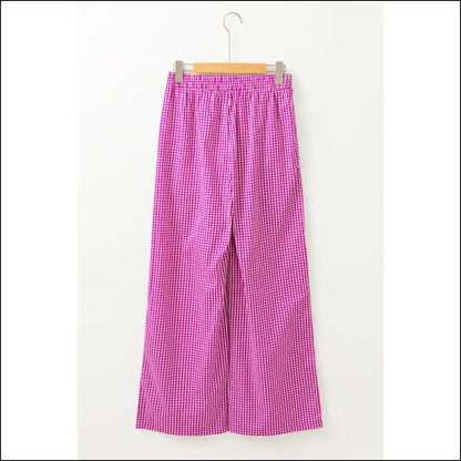 Pink Plaid Pants: Wide Leg & Ready to Party! 😜 Needful Things - Pants on Sale Worldwide Shipping