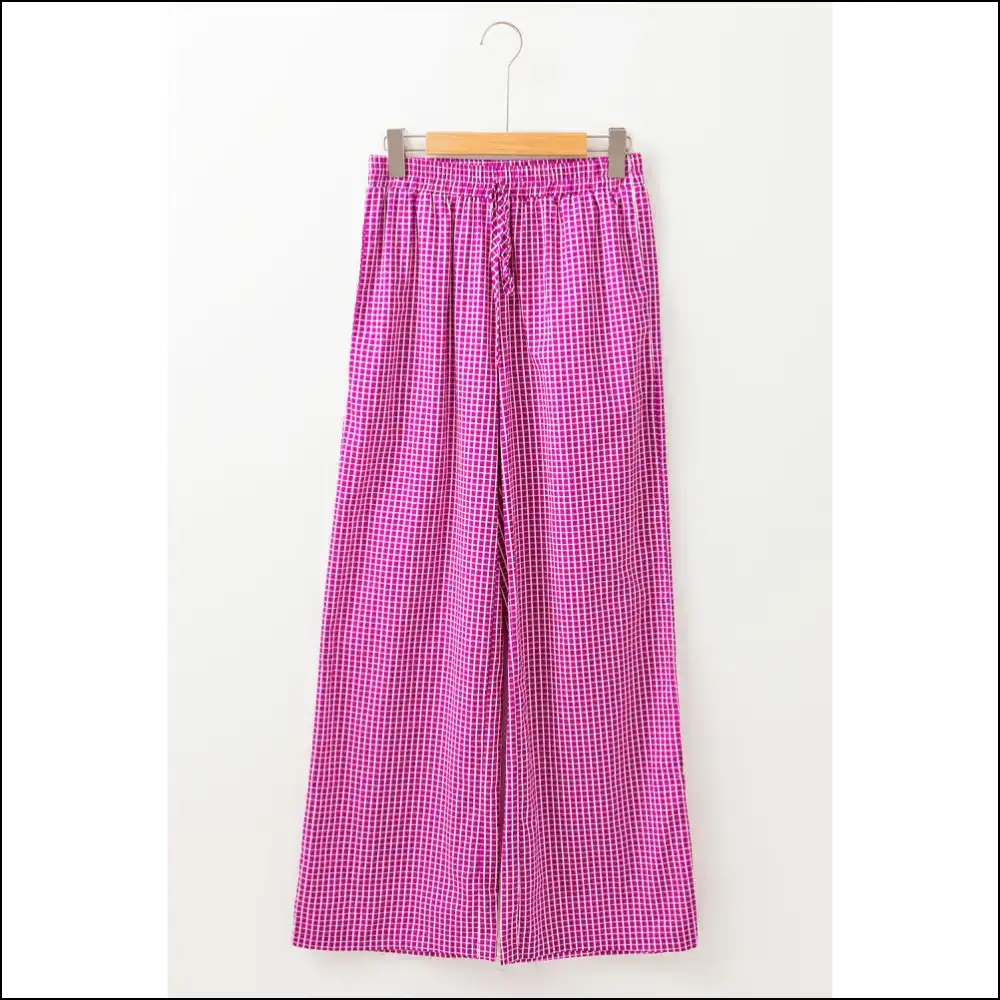 Pink Plaid Pants: Wide Leg & Ready to Party! 😜 Needful Things - s - Pants on Sale Worldwide Shipping