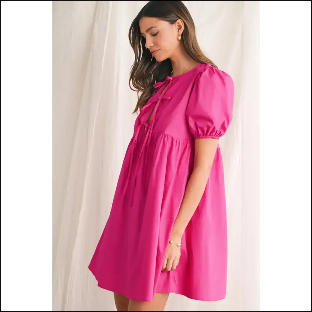 Pink Power Puff Perfection: a Needful Things Mini Dress! 💖🎀✨ - Short Dresses on Sale Worldwide Shipping