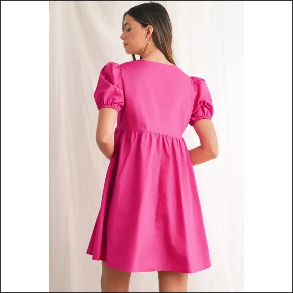 Pink Power Puff Perfection: a Needful Things Mini Dress! 💖🎀✨ - Short Dresses on Sale Worldwide Shipping