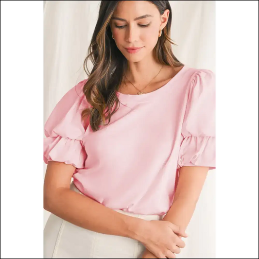 Pink Puff Sleeve Blouse: too Cute to Spook 👻 Needful Things - Light / s - Blouses on Sale Worldwide Shipping