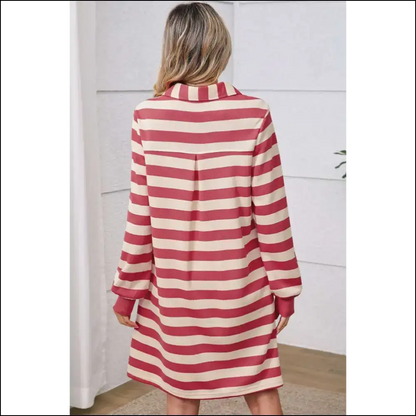 Pink Stripe Pocketed Dress: your Closet’s Secret Weapon - Short Dresses on Sale Worldwide Shipping