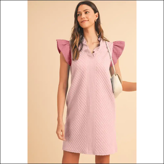 Pink Textured Puff Mini Dress: so Cute it Hurts 💖 Needful Things - Light / s - Short Dresses on Sale Worldwide Shipping