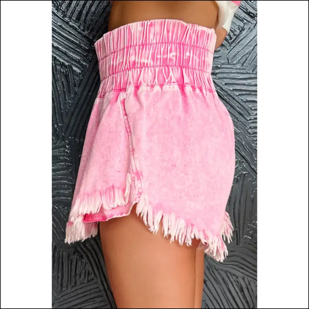 Pink Washed Frayed Denim Shorts: Leg Day 🍑🔥 Needful Things - Shorts on Sale Worldwide Shipping