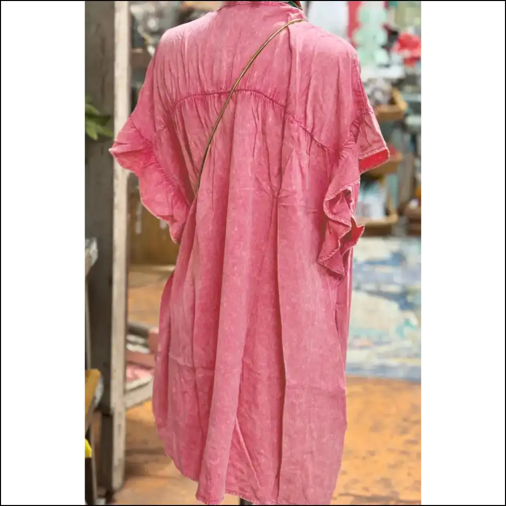 Pink Washed Mini Dress: Brunch 🍹 Head-turning by Needful Things - Short Dresses on Sale Worldwide Shipping