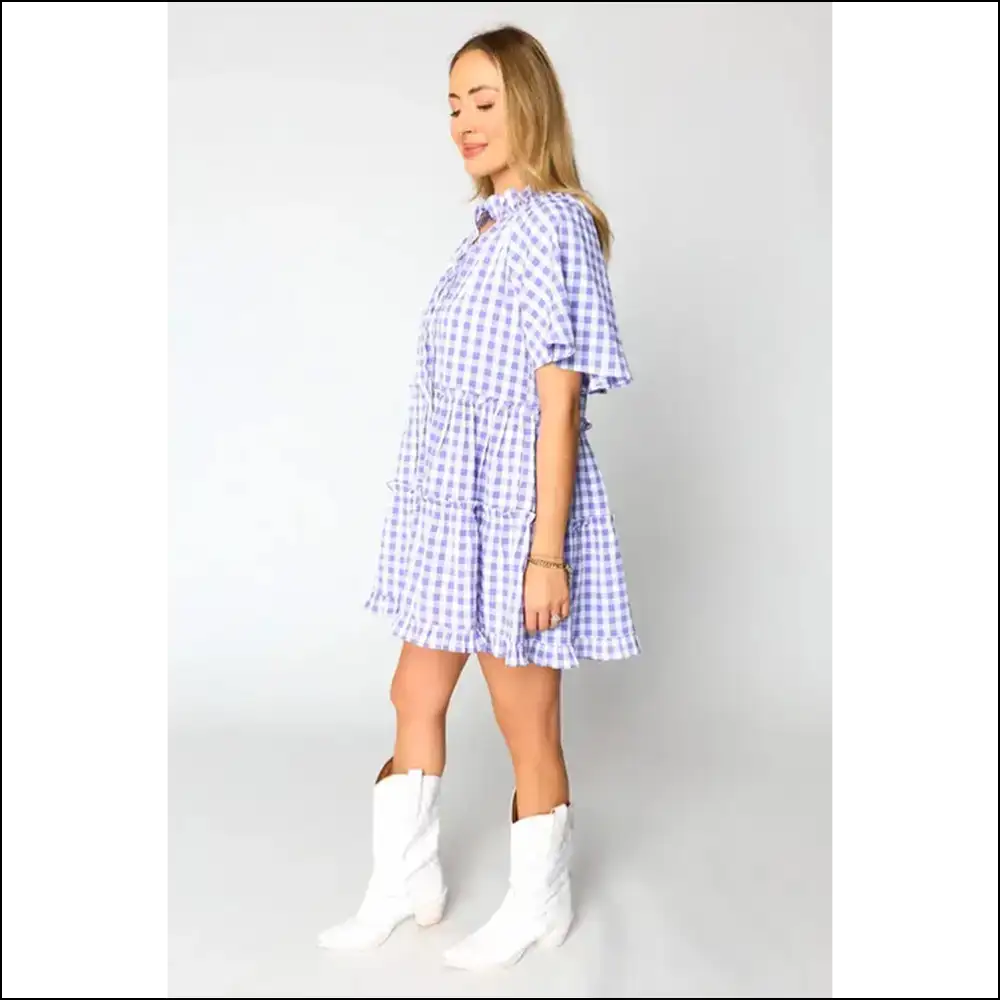 Plaid Frill Tiered Mini Dress: Dangerously Cute Needful Things - Short Dresses on Sale Worldwide Shipping
