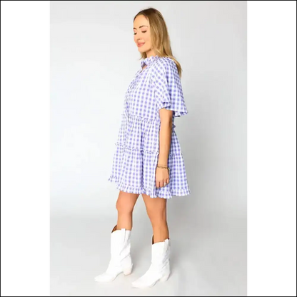 Plaid Frill Tiered Mini Dress: Dangerously Cute Needful Things - Short Dresses on Sale Worldwide Shipping