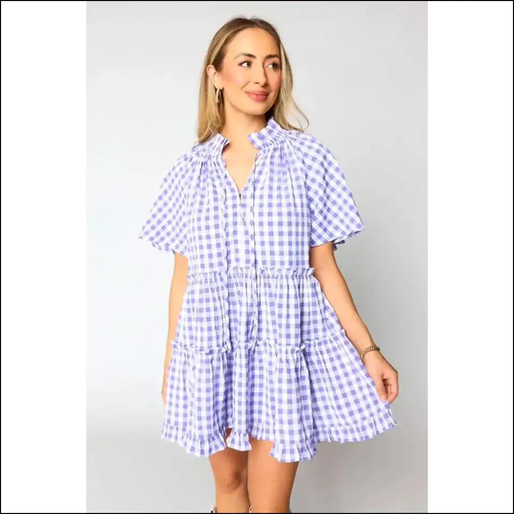 Plaid Frill Tiered Mini Dress: Dangerously Cute Needful Things - Short Dresses on Sale Worldwide Shipping