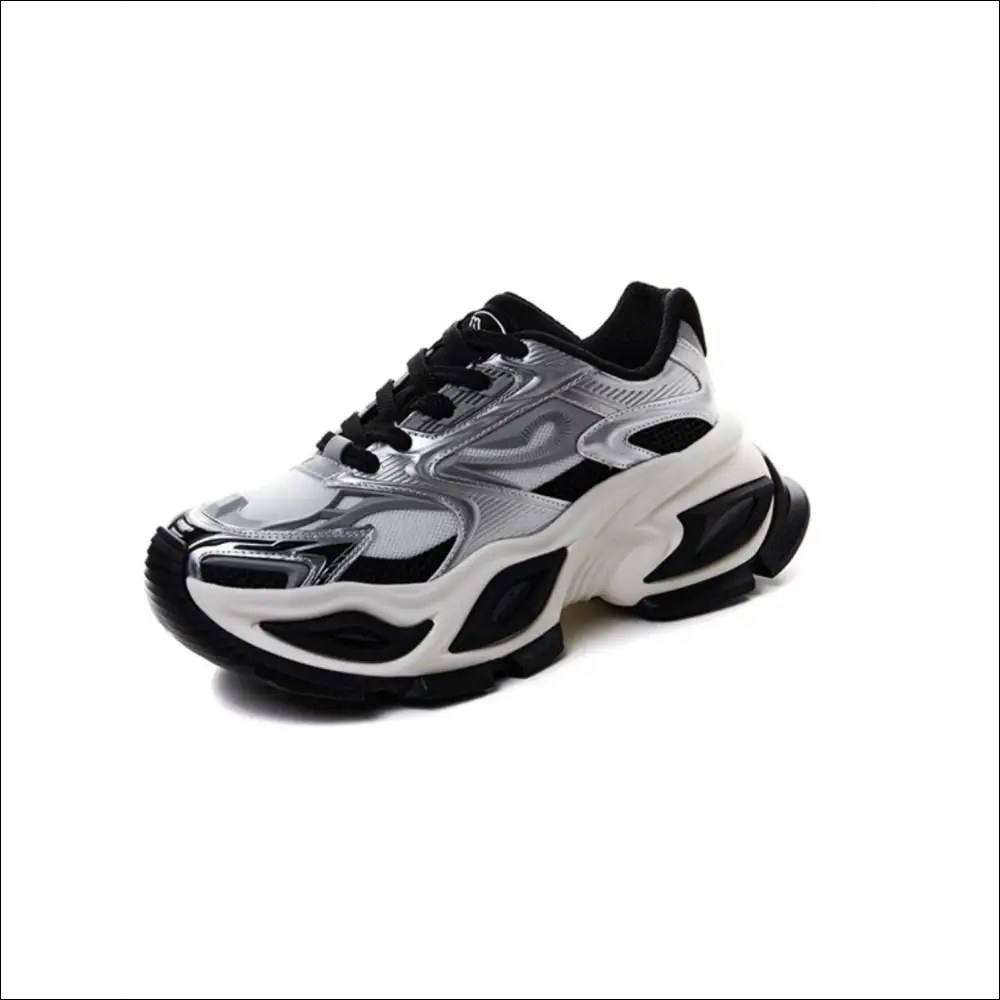 Playful Contrast Chunky Platform Athletic Shoes - Black / 35(us4) - on Sale Worldwide Shipping